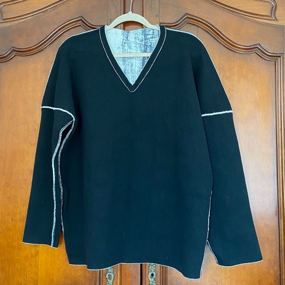 Printed Artworks 100% Cashmere Double Faced Reversible Brush Stroke Abstract - Picture 2 of 7